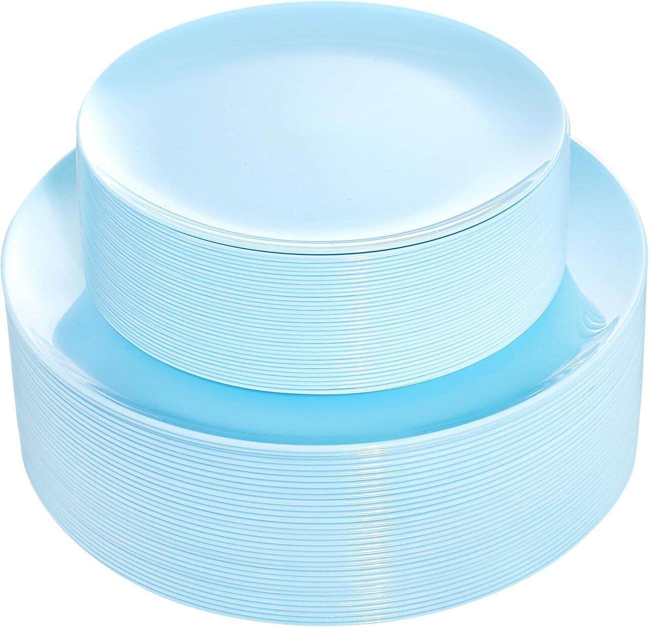 60PCS Baby Shower Blue Disposable Plastic Plates - 10.25” and 7.5” (Solid Blue)